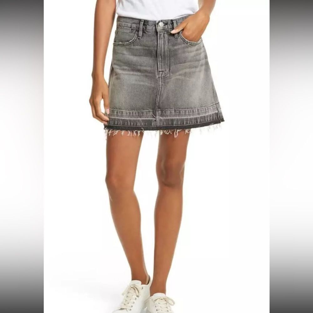 Frame Faded Black 'Broderick Avenue' 'Rigid Re-Release Le High Mini' Skirt